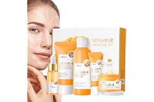 SMILESHINEY Kit Per Il Lavaggio Del Viso Alla Vitamina C, 5 Pezzi/set Idratante Lenitivo Per Il Viso?Set Regalo Per La Cura Della Pelle Per Gonfiore Degli Occhi, Rassodamento Della Pelle, Contorno Occhi Antirughe