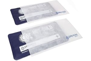 Gelpacks Direct 2X Hot Cold Gel Pack Reusable (Medium: 26 x 13 cm) - with 2X Non-Woven Sleeves - for use as Either a Heat Pad or Cool Pad - Ice Packs First Aid - Muscle Pain Relief