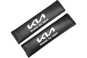 EAGLEG 2 Pcs Carbon Fibre Car Seat Belt Pads, for K-IA K3 K5 Rio Sportage Sorento, Comfort Seatbelt Padding Shoulder Protector Cover Car Harness Cushion Interior Styling Accessories,Black