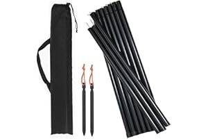 COADILNIO Tent Tarp Poles Set of 2, Folding Adjustable Dual Size Tent Accessories for Rain Fly Awning Caravan Headroom Canopy Porch Sun Sails