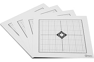 X-TARGETS Moa Target - Dianas (26 x 26 cm, cartón de 250 g/m², ideal para disparar para tiradores deportivos), 1/4 MOA a 100 m