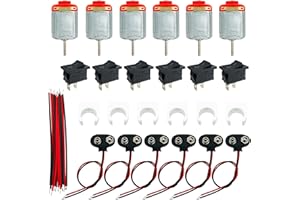 GALDOEP 6 pcs DC motor Kit，130 mini moteur electrique 3V20000RPM， avec connecteur de clip de batterie 9V, support de montage de moteur, interrupteur à bascule de bateau, pour jouets de bricolage