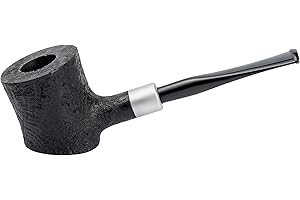 DR WATSON Dr. Watson - Fajka tytoniowa, klasyczny kształt Poker, Ręcznie wykonana z korzenia briar (Czarna)