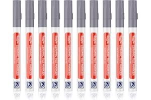SHERYL&RAIN 10 Pcs Tile Pen, Light Gray Grout Pen for Tiles Bathroom with Replacement Nib Tips Anti-Grout Light Gray-Blue Tile Pen Marker for Restoring Tile Grout Wall Floor Bathroom Kitchen and Floor Tiles