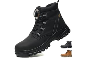COOU Sicherheitsstiefel Herren Damen Leicht Wasserdicht Arbeitsschuhe mit Stahlkappe Sicherheitsschuhe Rutschfest Arbeitsstiefel