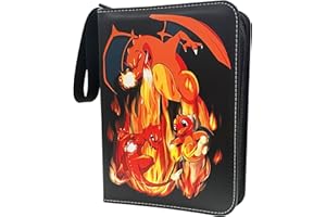 ZNDFTW Trading Card Binder for Pokemon, 400 Cards Zipper Binder Card Holder Collectors with 50 Removable Sleeves, Carrying Card Binder Album, Card Book Folder Storage Organizer for Boys Girls