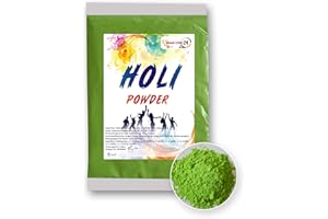 INDIAN STORE 24 Holi Gulal Pulver wasserlöslich Natural Festival Fotoshooting Rangoli Colors Regenbogen Powder holy farbbeutel Glitzer Farbpulver Fotos (Green,grün)