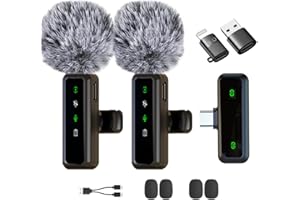 XIXIXIAXIA Micro Cravate sans Fil pour iPhone,iPad, Android,Caméra, Ordinateur, Portable, Mini Microphone avec réduction du Bruit, appairage Automatique,pour Vlogging,Enregistrement vidé, Vlog