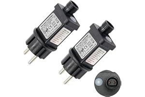 TAIHOBO 31 V, 6 W, gniazdo UE, 8 trybów, łańcuch świetlny, adapter z timerem, funkcja pamięci, 2 wodoszczelne wtyczki IP44, transformator do oświetlenia bożonarodzeniowego