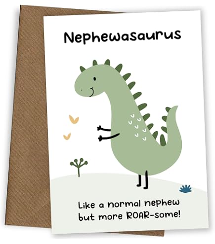 Olivia Samuel Biglietto Di Auguri Per 3° Compleanno Bambino Con T-Rex – Formato A5 148x210mm, Carta Lucida 300g/m² Con Busta Bianca, Testo Interno 