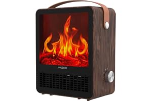 Cecotec Elektrisk spisvärmare ReadyWarm 1500 Ceramic Flames. 1500 W, keramisk med lådeffekt, upp till 15 m², 2 driftlägen, tyst, automatisk avstängning