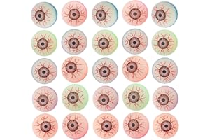 BORFUE 25Pcs Halloween Eyeball Bouncy Balls Glow in the Dark Bouncy Balls Fake Eye Balls for Halloween Party Favors