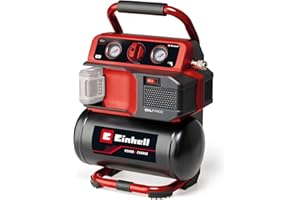 Einhell Power X-Change 18V Cordless Air Compressor - Oli-Free Portable Electric Pump and Tyre Inflator for Workshops with 5L Tank - TE-AC 18/75 Li of Rechargeable Compressor (Batteries Not Included)