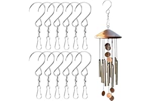 kclkda 12 Pack Wind Spinner Swivel Hooks, Swivel Hooks Clips for Hanging Plants Wind Spinner S Hook 360 Degree Dual Spin Windsock for Bird Feeders Houses Planters Baskets Chimes Crystal Twisters