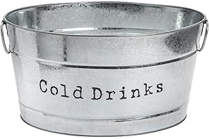 Harbour Housewares Frío Industrial Bebidas Cubo - Ampliación de la Vendimia del Estilo de Acero Partido más frío de hidromasaje - Asas Laterales - Plata