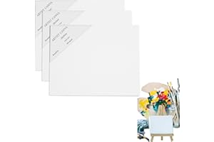 Bony Elite QUALITY PRODUCTS & THE BEST RATE Pack 3 Lienzos blancos 100% algodon para pintar oleo cuadros acrilicas pintura canvas 20x25 cm 3mm grosor. Apto para profesionales y principiantes