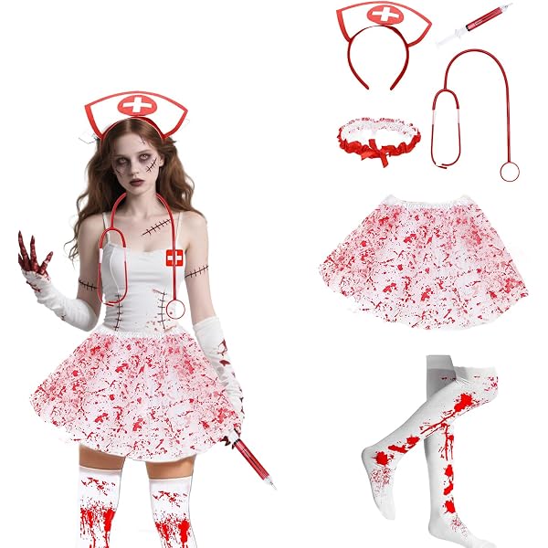 Déguisement zombie infirmière femme Halloween - Jeux - Jouets