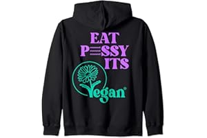 VEGAN VEGANER SHIRTS & GESCHENKE EAT PSSY ITS VEGAN X PUSSSY CENSORED Vegetarier Veganer BACK Kapuzenjacke