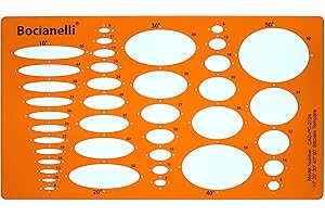 BOCIANELLI Trace Jig Ellisse Ellisse 10 20 30 40 50 Gradi Simboli Normografo - Disegno Tecnico Tracciamento Illustrazione