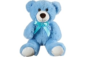 SNOWOLF Teddy Bear Peluche Carino Stuffed Giocattoli Animali Cuscino Bear Doll Regalo per Bambini Ragazzi Ragazze Compleanno Natale San Valentino (13.7In/35CM, Blu)