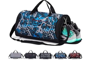 KASIBON Sports Gym Bag with Shoes Compartment and Wet Pocket, Travel Duffle Bag for Men and Women