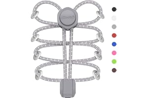 HOMAR Elastic No Tie Shoe Laces Strech Tieless Reflective Shoelaces with 15 Colors for Kids Adults Trainers One Size Fits All No Tie Shoe Strings for Sneakers Boots Casual Shoes