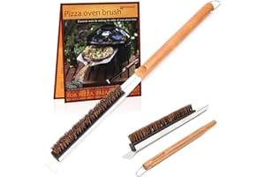 PIZZACRAFT Spazzola da forno per pizza, spazzola per forno pizza, spazzola per la pulizia della pietra della pizza, setole in fibra di palma, strumenti per pulire forni, forni per barbecue