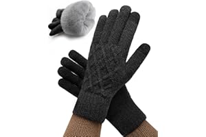 CHENMEI Guanti Invernali Uomo Donna - Guanti Caldi Touchscreen Con Fodera Morbida in Lana Ispessita, Adatti per Gli Sport Invernali All'aperto per Uomini e Donne.