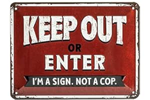 Nostalgic-Art Cartel de chapa retro Keep Out or Enter – Letrero de advertencia como idea de regalo, metálico, Diseño vintage decorativo, 15 x 20 cm