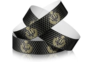 JADIVE 500 Pieces Paper Wristbands VIP Plastic Wristbands Waterproof Party Identification Wristbands Party Bracelets for Events Amusement Parks, Club, Concerts, Fairs, Festivals and Events (Black)