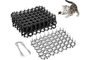 WASAII 12 szt. 20 x 15,5 cm mata dla kota z kolcami 15,5 * 20 cm paski kolce plastikowe kolce wewnątrz i na zewnątrz do dererrent listwa kolczasta kopanie korek mata odstraszacz dla zwierząt domowych z 8