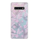 PrintiFy Samsung Galaxy S10 Plus ile Uyumlu Kapak Floral Pudra Tasarımlı 1mm Fit Şeffaf Silikon Kılıf