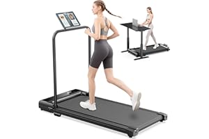 CLENZOIL Tapis Roulant Salvaspazio Pieghevole Elettrico - Tapirulan Walking Pad Treadmill 1-6km/H da Casa Magnetico for Home e Ufficio Walk Scrivania Tappeto e Telecomando e 4 in 1 LED e Tablet a 90°110kg