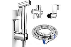 Bidé handdusch personlig hygienuppsättning, hand rostfritt stål bidéspruta med 1,5 m slang, babytrasa blöjspraykit, justerbar sprutpistol, bidédusch för personlig hygien