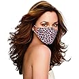 WedDecor 2Pcs Washable Cloth Face Mask Reusable and Adjustable Protective Fabric Face Cover Dust Filter Pocket, Filter Pocket 3 Layer Cotton Face Mask Reusable Machine Washable, Leopard Print