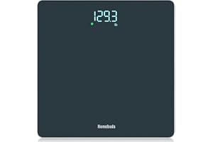 Homebuds Bascula de Baño, Alta Precisión Asegurado por Balanza Peso Corporal Professional Factory DESDE 2001, Pantalla LED y Step-On, 3*AAA Incluidas, 182kg/400lb, Azul