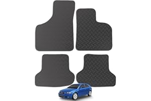 Carsio Car Mats For Audi A3 2003 to 2012 3mm 4pc Set Tailored Fit Rubber Floor Mat Complete Accessory Black Custom Fitted - Anti-Slip Backing, Heavy Duty & Waterproof