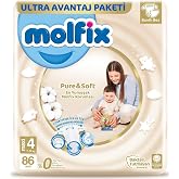 Molfix Bebek Bezi Pure&Soft Maxi 4 Beden Aylık Paket 86 Adet