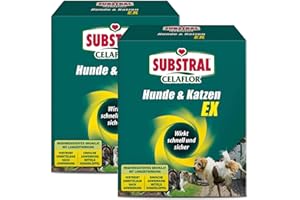 Substral-Celaflor Hunde & Katzen Ex Fernhaltemittel-Granulat Sparpaket, 2 x 200 g + Zeckenzange mit Lupe