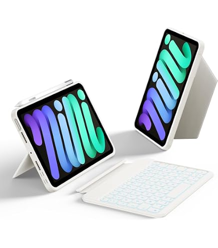 SENGBIRCH Coque Clavier Pour IPad Mini 7 (A17 Pro) 8.3'' 2024 - AZERTY Français Bluetooth Détachable Noir