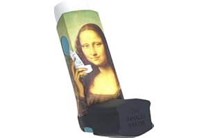 The Inhaler Tailor Cover for Ventolin and Shorter Style Inhalers in Over 30 Designs – Vegan Leather Case for Kids and Adults - Urban Art Designs (Mona Wheeza, Ventolin Style)