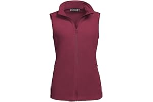 Outdoor Ventures Damska kamizelka polarowa, outdoorowa, ultralekka kamizelka polarowa, cienka kamizelka Lua dla kobiet, bez rękawów, kurtka z kieszeniami, na wiosnę i jesień, do biegania, wędrówek, na kemping, czerwone wino, 2XL, czerwony (Weinrot), XXL