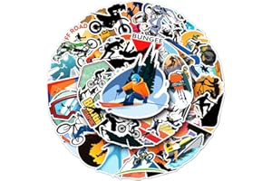 QAXROCYN Extreme Sports Stickers for Boys Girls Teens Adults, Popular Waterproof Vinyl Stickers for Phone Laptop Flasks Water Bottle Luggage Cup Bike Car Notebook, Trendy Decals Pack[Extreme Sports -50Pcs]