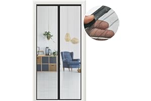 Meet Beauty Moustiquaire Porte Fenêtre 100x210cm | Moustiquaire de Porte Haute Qualité | Installation Facile sans Perçage, Idéal pour l'Été – Noir