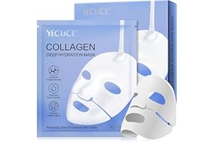 TAMIODFO Bio Collagen Face Mask, Intense Hydration, Soothing & Hydrating Overnight Hydrogel Mask, Reduce Fine Lines & Wrinkles, Pore Minimizing, Elasticity Improvement, Anti Aging and Rejuvinating Sheets 6pcs