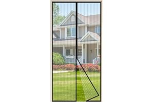 JIANJIAO mosquitera puerta magnetica,85x205cm Puerta de Malla Corredera cortina para del Balcón Corredor Contrapuertas con Anti Mosquito Insecto Se Cierra Automáticamente-Negro