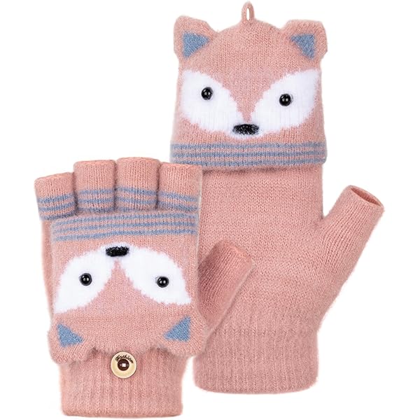 Guanti Senza Dita Per Bambini - 2 Paia Invernali Con Patta | Maglia Calda E Morbida | Per Bambini 3-8 Anni - Foto 5