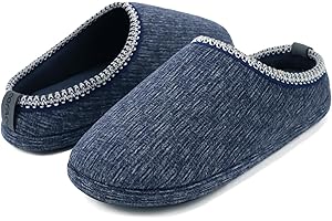 COFACE Męskie przytulne pantofle z pianki z pamięcią kształtu, miękkie kapcie do sypialni, dla mężczyzn, do użytku wewnątrz i na zewnątrz