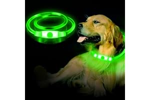 COZIHOM LED Leuchthalsband Hundehalsband Aufladbar, 3 Modi Wasserdicht Halsband Hund, Leuchtband Hund Halsband Längenverstellbareres Super Helle Kalsband Katze und Hunde