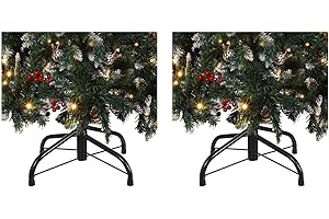 DOITOOL 2 bases para árbol de Navidad pequeño soporte de repuesto de un soporte artificial para árbol de Navidad de 3 pies, soporte de metal para árbol de Navidad, accesorios para árbol de Navidad,